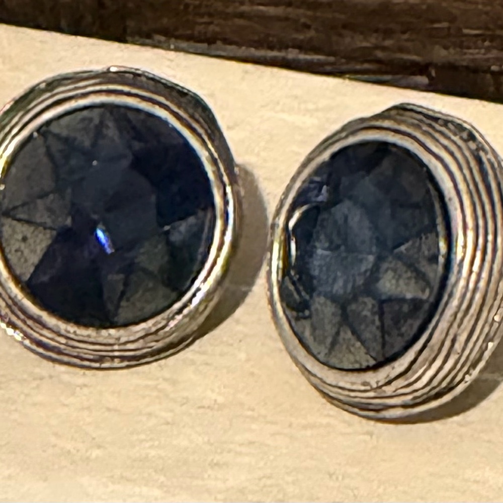 Brighton Silver and Dark Blue Earrings